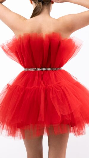 Rochie baby doll rosie din tulle – Ballerina Red