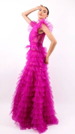 Rochie lunga din tulle - Purple Swan