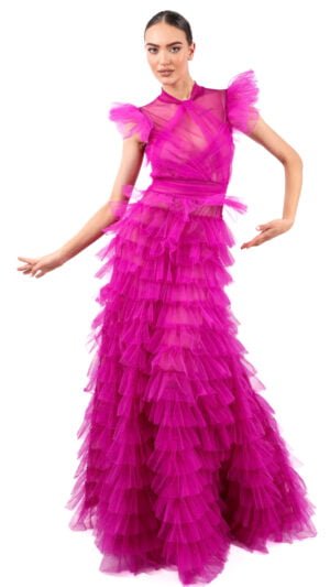 Rochie lunga din tulle - Purple Swan