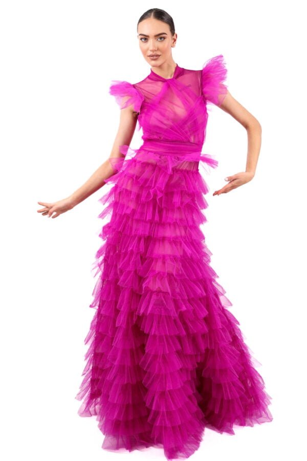 Rochie lunga din tulle - Purple Swan