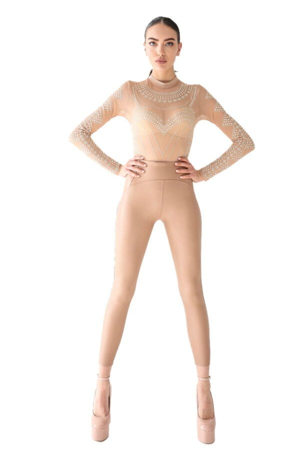 Body Transparent Cu Aplicatii Din Cristale - Beige Victoria