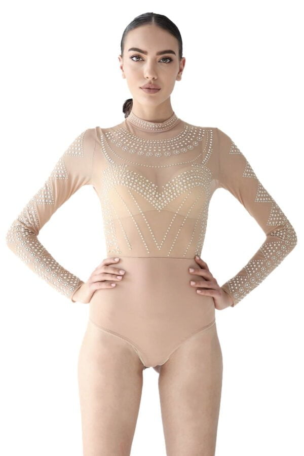 Body Transparent Cu Aplicatii Din Cristale - Beige Victoria