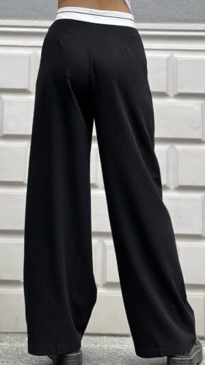 Pantaloni negri eleganti largi - Chic Black