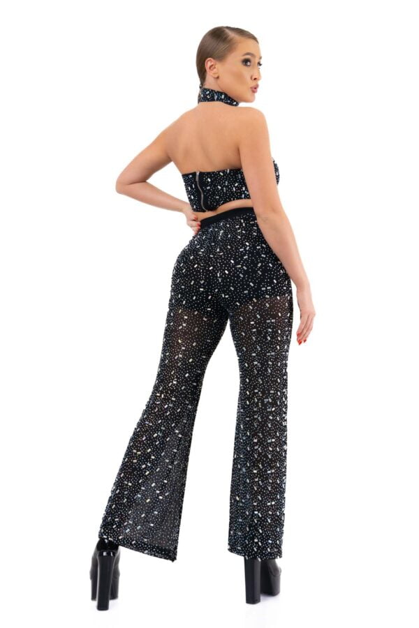 Compleu cu pantalon evazat si top - Diamons