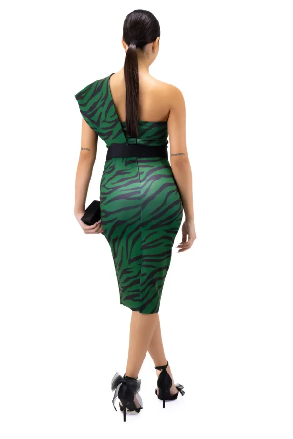 Rochie midi verde cu imprimeu - Amazonia Green