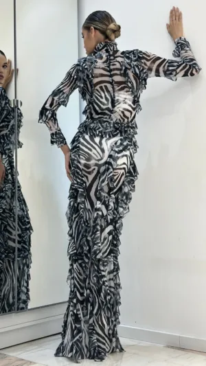 Rochie lunga Zebra